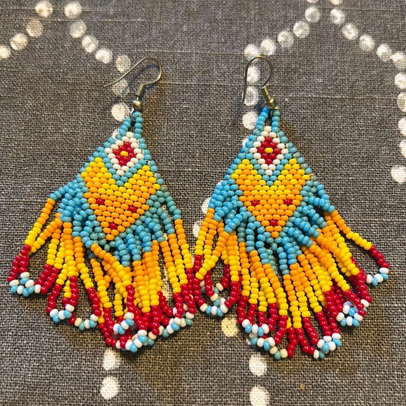 Huichol handmade in mex earrings